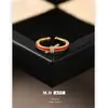 Nuevo Anillo Abierto Geométrico de Cuerda Roja Estilo Chino, Elegante y Versátil, Anillo Ajustable para Dedo Índice, Anillo de Gama Alta para Año Nuevo