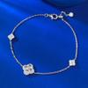 Mu Jing Jóias 2024 Novo S925 Prata Quatro Folhas Trevo Pulseira Moda Elegante All-match Full Diamond para Aklet