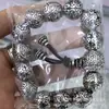 S999 Plata de Ley 990 Pulsera de Plata Esterlina Retro Pulsera Mantra de Seis Caracteres Pulsera de Moda Accesorios DIY Tejido