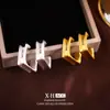 Brincos de Pino Geométricos com Letra Esmaltada Estilo Francês Vintage, Brincos de Design Minimalista Escovado de Nicho, Acessórios de Orelha de Luxo Leve Exquisitos para Mulheres