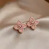 Collar Colgante Flor de Zirconia Exquisita Francesa Chapado en Oro Real de 18k Cadena para Clavícula Collar Simple Retro Versátil para Mujeres