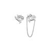 Aretes Asimétricos de Zirconia Love Repair Master's Niche Design Sense Cadena de Borla Aretes en Forma de Corazón Personalidad Tendencia