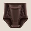 Bragas Sexis de Encaje Satinado Estilo Tweed para Mujer Talla Grande Cintura Media Ropa Interior de Seda de Hielo Sin Costuras Algodón Puro Entrepierna Transpirable