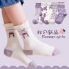 Calcetines Infantiles Transfronterizos Niñas Dulces Corazón de Amor Calcetines de Tubo Venta al por Mayor Otoño e Invierno Cómodos Transpirables Deportivos Calcetines para Niños