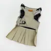 Vestido plisado de moda para perro con accesorio para correa para perros pequeños y medianos, ropa para mascotas para pasear a tu cachorro