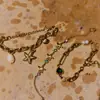 Pulsera Jingqiao de acero de titanio transfronteriza, no se decolora, luz de lujo, acero inoxidable de alta calidad, circón de colores, estrella de mar, joyería de nicho para mujer
