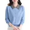 Nueva Moda Fashionable Camiseta Básica Primavera y Otoño 2026, Top de Primavera con Elegante Cuello Revuelto Nuevo Estilo Chino, Top Versátil que Reduce la Edad para Personas de Mediana Edad