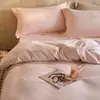 Conjunto de 4 Peças Waffle Tecido Algodão Puro Simples Moderno Roupa de Cama para Casa Alta Contagem de Fios Alta Densidade Amigo da Pele Conjunto de Roupa de Cama