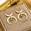 Pendientes de Luna Creciente de Oro de 18 Quilates Estilo Bohemio para Exportación Transfronteriza Pendientes de Moda Elegantes Diseño de Nicho Venta al por Mayor