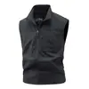 Colete Masculino de Novo Estilo Transfronteiriço com Gola Alta, Múltiplos Bolsos, Esportivo Casual à Prova de Vento para Uso Externo, Colete para Compra em Grupo, Logo Personalizável