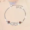 Pulsera Transfronteriza de Plata de Ley S925 Dulce Amor Corazón a Corazón Accesorios Joyería Joyería de Mano de Moissanita de Alta Gama Venta al por Mayor