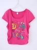 Camiseta de niña con patrón popular transfronterizo que se puede hacer DIY 4-14 años de edad con estampado de dibujos animados para niñas deportiva y de ocio tops de color puro