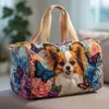 Bolsa de Viagem Acolchoada de Algodão Estilo 3D Marca Independente Cachorro Série 5 Bolsa de Mão Feminina Estampada Fashion para Yoga