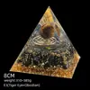 Pirámide de Cristal Natural de 8 cm Decoración Creativa para el Hogar Adorno Artesanal Bola de Cristal Envuelto en Resina Pirámide de Resina