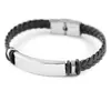 Europa y Estados Unidos transfronterizos Hombres pulsera de titanio acero cuero retro fabricantes al por mayor grabado pareja acero inoxidable trenzado pulsera
