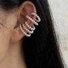 Aretes de Aro Multicapa de Perlas con Clip para Hueso de la Oreja, Nicho Francés, Diseño Personalizado, Aretes de Lujo Accesible, Aretes de Moda de Alta Gama para Mujer