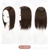 Aplique de Cabelo Feminino com Franja Central, Invisível e Sem Costura, de Comprimento Médio, Aplique Realista de Peça Única para Cobrir Cabelos Brancos