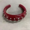 Estilo Europeo y Americano Resina Ovalada Simple y de Moda Pulsera Abierta y Anillo Conjunto con Diseño Único, Joyería de Nicho