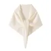 Cachecol triangular de cashmere feminino, cachecol de puro cashmere de cabra, novo para outono e inverno, gola quente de tricô de cor sólida, protetor de pescoço, pequeno xale