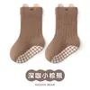 26 calcetines de bebé de goma simples tridimensionales estilo coreano, calcetines de piso para bebés y niños pequeños, calcetines lindos de animales con orejitas antideslizantes