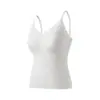 Chaleco Cálido Ropa Interior de Una Pieza Sin Costuras para Mujer con Almohadilla en el Pecho Otoño e Invierno Ligero Push-up Ajustado Camiseta Interior Base