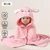 JQ Jingqi Toalla de Baño con Capucha de Coral Fleece de Dibujos Animados para Bebé, Suave y Absorbente para Recién Nacidos, Bata de Baño para Niños Amigable con la Piel