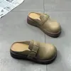 Sandalias cerradas de plataforma con hebilla para mujer, nuevas de primavera 2026, versátiles para exteriores, tipo Birkenstock