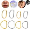 Gabei Europeu e Americano Transfronteiriço Liga de Titânio Formato D Zircônia Piercing de Nariz G23 Simples Diário Joias Piercing Brincos Piercing de Nariz