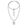 Collar de cuerda negra de tulipán con colgante largo ajustable cadena para suéter de otoño e invierno para mujer 2024 nuevos accesorios de alta gama