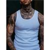 Verano 2025 Nuevo Chaleco Racer de Color Puro Chaleco sin Mangas de Rayas Verticales Acanaladas Chaleco Camiseta sin Mangas para Hombre Talla Grande