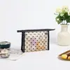 Bolsa de Cosméticos de Malla Flocada con Forma de Corazón, Neceser Mini Portátil, Bolsa de Maquillaje, Bolsa Pequeña para Labiales, Monedero