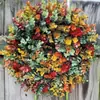 Guirlanda de Plantas Artificiais Transfronteiriça Decoração Suspensa Grande Círculo Colorido Eucalipto Decoração de Casa Pendurar na Porta Props Fotográficos Pastorais