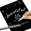 Plumón resaltador metálico de punta única transfronterizo, bolígrafo acrílico metálico para journaling, tarjetas de felicitación y pintura