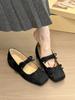 ¡Morado Taro! Zapatos Mary Jane de Tacón Interno con Lazo Delicado para Mujer, Primavera, Gamuza, Suela Gruesa
