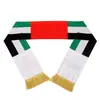 Cachecol Estampado da Copa Europeia Fabricante Cachecol de Futebol Personalizado em Poliéster Cachecol de Fã da Copa do Mundo Cachecol Estampado com Franjas Dia Nacional