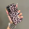 Capa de Celular Samsung Galaxy S26 Ultra Aplicável em Fronteiras A55 Retro Hot Girl Couro Estampa de Leopardo A57 Luxo Leve