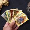 Tarjeta de Oro del Dios de la Riqueza de Cinco Direcciones con Estatua de Buda Dorada, Ocho Dioses Guardianes, Tarjeta de Oro, Pegatina para Teléfono Móvil, Caja de Regalo, Amuleto de Oración