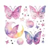 Pegatina de Dibujos Animados con Purpurina Transfronteriza Mariposa Tatuaje Pegatina Impermeable de Larga Duración Patrón Impreso Brazo de Niño Mariposa Gama Alta