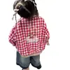 Reversible~Chaqueta para Niñas, Nueva Chaqueta Coreana Estilo Stand Collar Primavera/Otoño, Atuendo Elegante de Primavera para Niños Pequeños, Perfecta para el Regreso a Clases