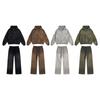 Conjunto de Moletom e Calça de Moletom Estilo Vintage para Homens e Mulheres, Marca de Moda de Rua Outono e Inverno, Caimento Solto, Efeito Lavado