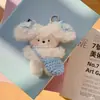 Coelho Desenho Animado Fofo Pingente Laço Azul Pelúcia Brinquedo Pendurar na Bolsa Acessórios Coração de Menina Chaveiro Casal