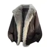 Parka com gola e gola grande de pelo, moda masculina, tendência, casual, versátil, acolchoada, espessa, parka para casais