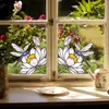 Cbccht111 Pegatina de Vidrio para Esquina de Ventana Floral y de Pájaros Transfronteriza Adhesivo Colorido de Doble Cara Pegatina Decorativa de Flor para Esquina de Vidrio Ultra Transparente