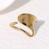 Anillo Abierto Irregular Brillante de Alienígena Simple Europeo y Americano Anillo de Acero Inoxidable
