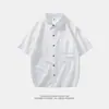 Nova Camiseta Masculina de Verão Tendência Solta Marca de Moda Estudante Manga Curta com Manga 3/4, Cardigã e Camisa de Manga Curta com Gola Reversível