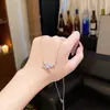 Colar de Aço Titânio de Luxo Leve de Nicho de Ponta Corrente de Clavícula com Zircônia Microincrustada Exquisita Gargantilha da Moda Versátil Temperamento Celebridade da Internet