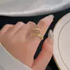 Anel Ajustável Aberto Dourado Areia de Alta Qualidade para Mulheres, Fashion, Doce, Luxo Leve, Anel Exquisito de Nicho com Design Antigo