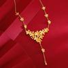 Collar Flor de Oro Nueva Cadena Clavícula Flor Diseño Nicho Boda Imitación Joyería Tres Oros