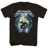 Camiseta para hombre con estampado de inyección directa, estilo retro americano, con calavera de rock y banda de metal Metallica