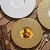 Plato de Sopa Occidental Dorado de Lujo Súper Grande de Fábrica Plato de Sombrero de Paja para el Hogar Plato Hondo Cerámica Restaurante Hotel Vajilla de Alta Gama